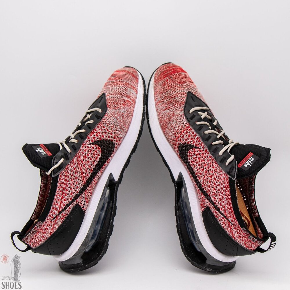 Nike Air Max Flyknit Racer Next Nature 'University Red Wold Grey' - Men's Size 9 - Picture 7 of 15